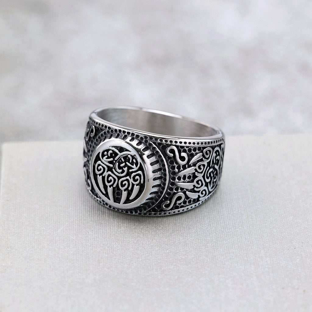 Vintage Nordic Stainless Steel Men's Ring