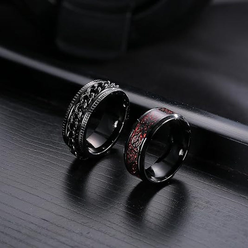 Plandersful Titanium Steel Ring Rotating Decompression Band For Unisex Wearers Everyday Genie Collection