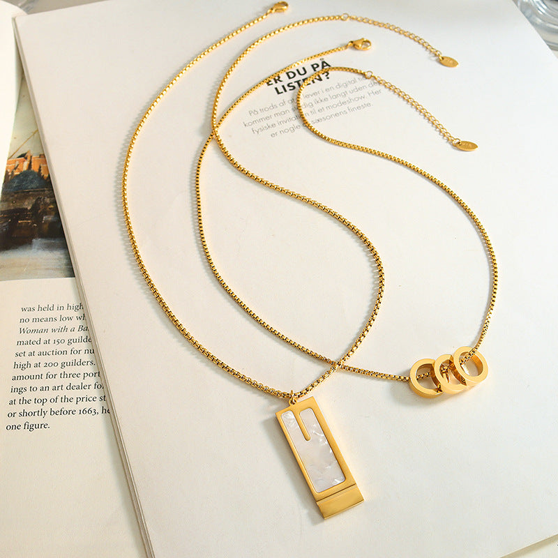 Trendy Street Art Inspired Gold Plated Necklace Set