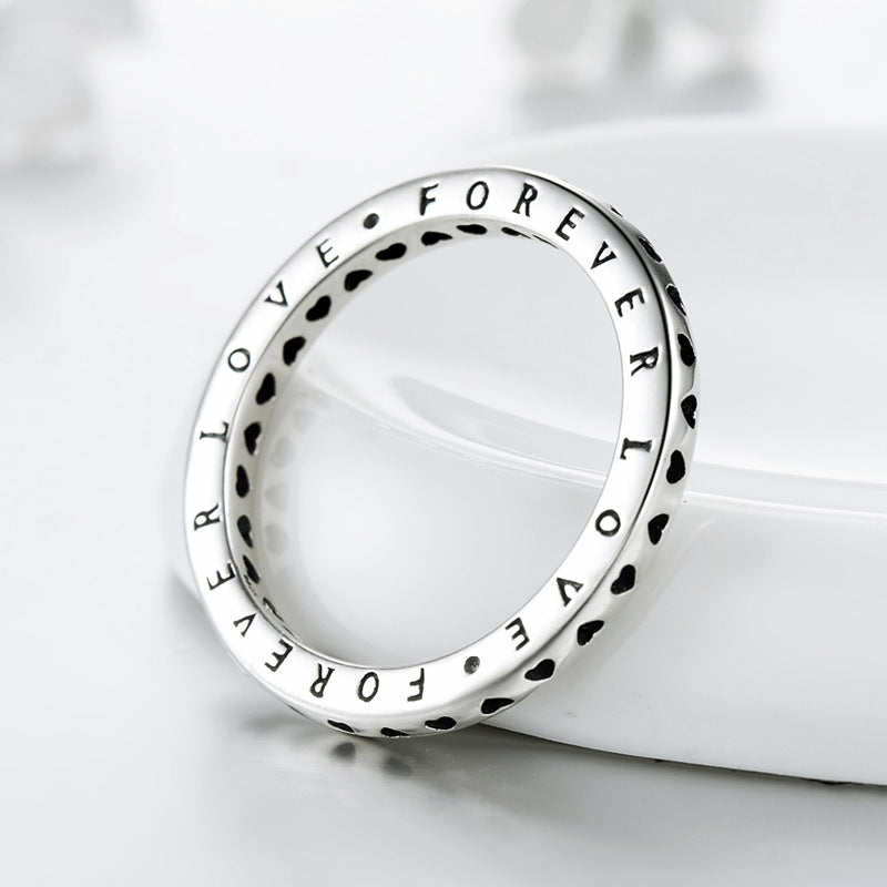 S925 Sterling Silver Heart Ring with Vintage Design, Feminine Charm, and Instagram-Ready Style