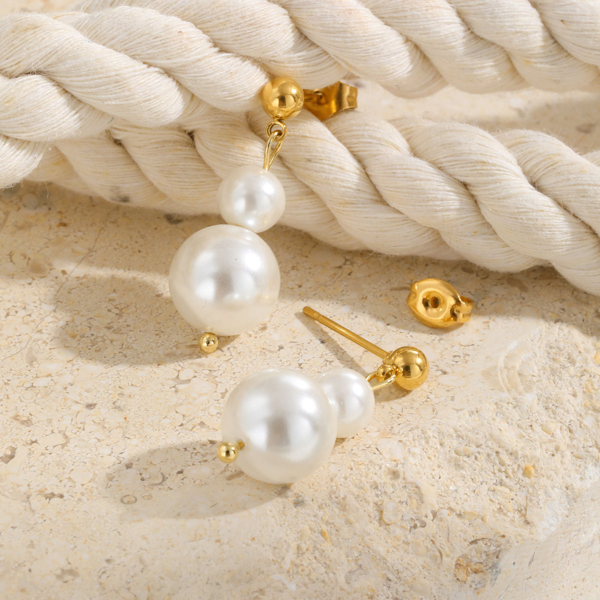 Stainless Steel Pearl Earrings