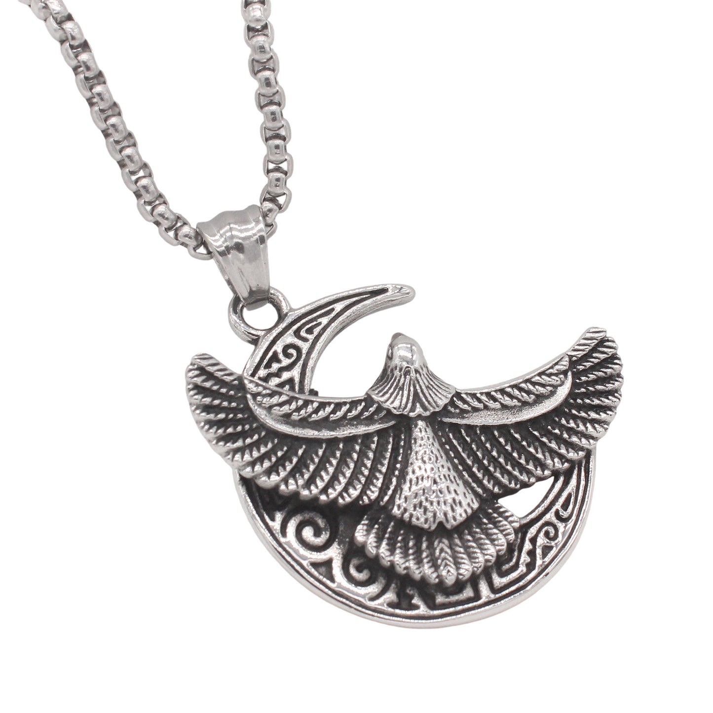 Planderful Jewelry Mens Vintage Eagle Pendant in Titanium Steel Pendant for Him Timeless Gift