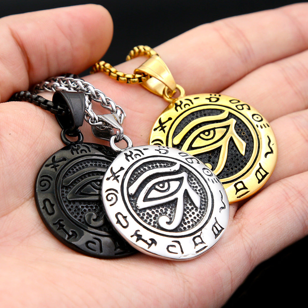 Stylish Stainless Steel Devil's Eye Pendant for Men