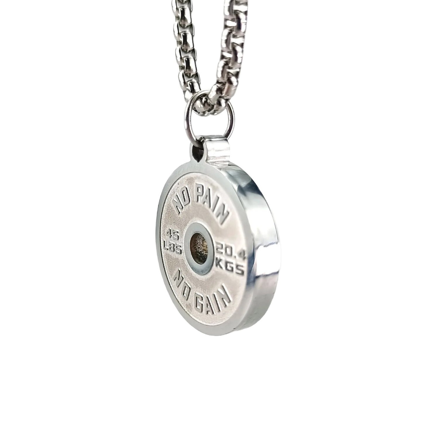 1. Planderful Stainless Steel Barbell Necklace For Men Hip Hop Pendant Fitness Inspired Jewelry Gift