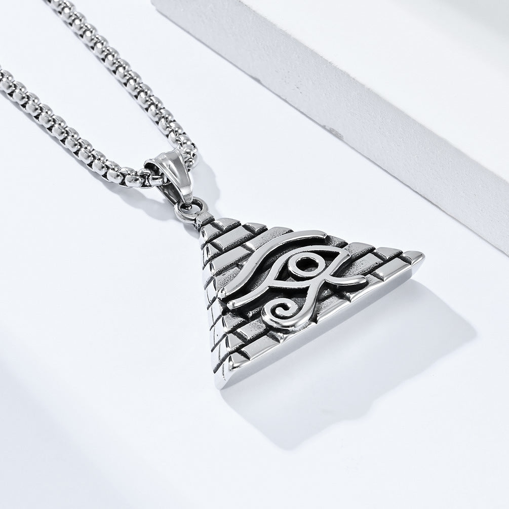Eye Of Horus Titanium Steel Necklace Pendant Planderful For Retro Egyptian Jewelry Lovers