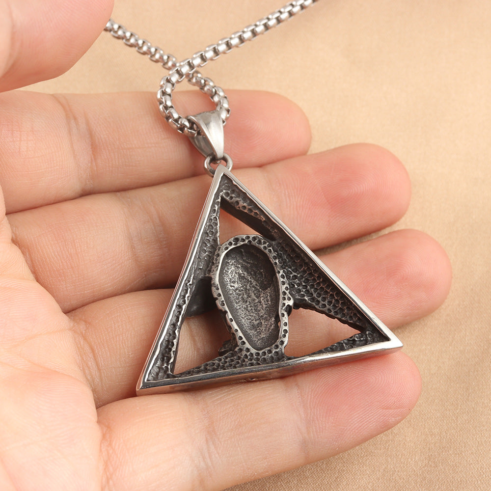 European And American Stainless Steel Skull Pendant Necklace