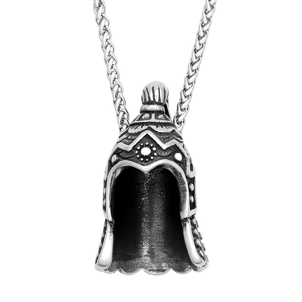 Warrior Helmet Stainless Steel Pendant Necklace