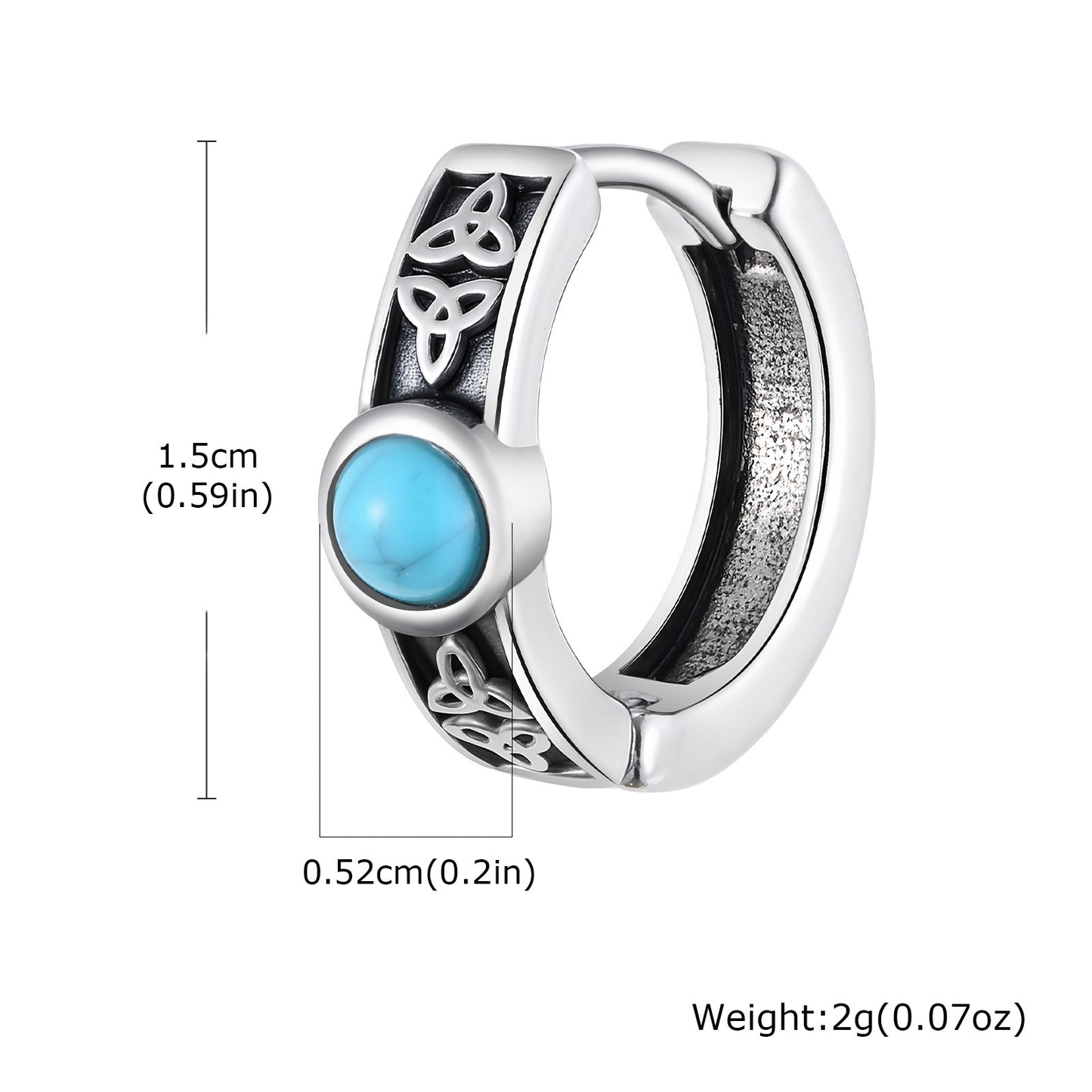 Planderful Men Turquoise Celtic Knot Daily Wear Earrings