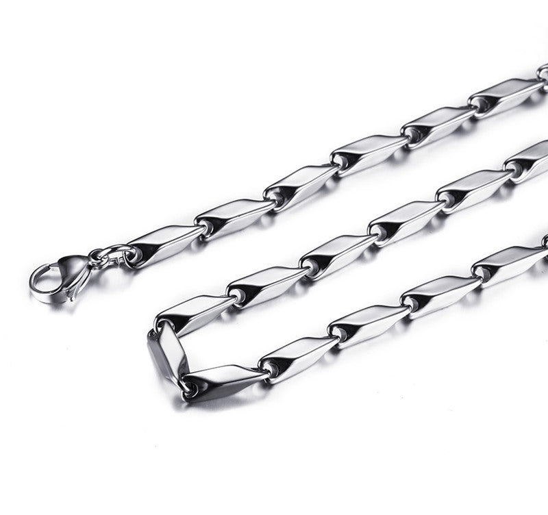 Titanium Steel Necklace Rhombus Chain Men's Jewelry