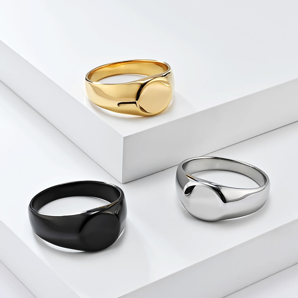 Cold And Smooth Titanium Steel Ring For Men And Women