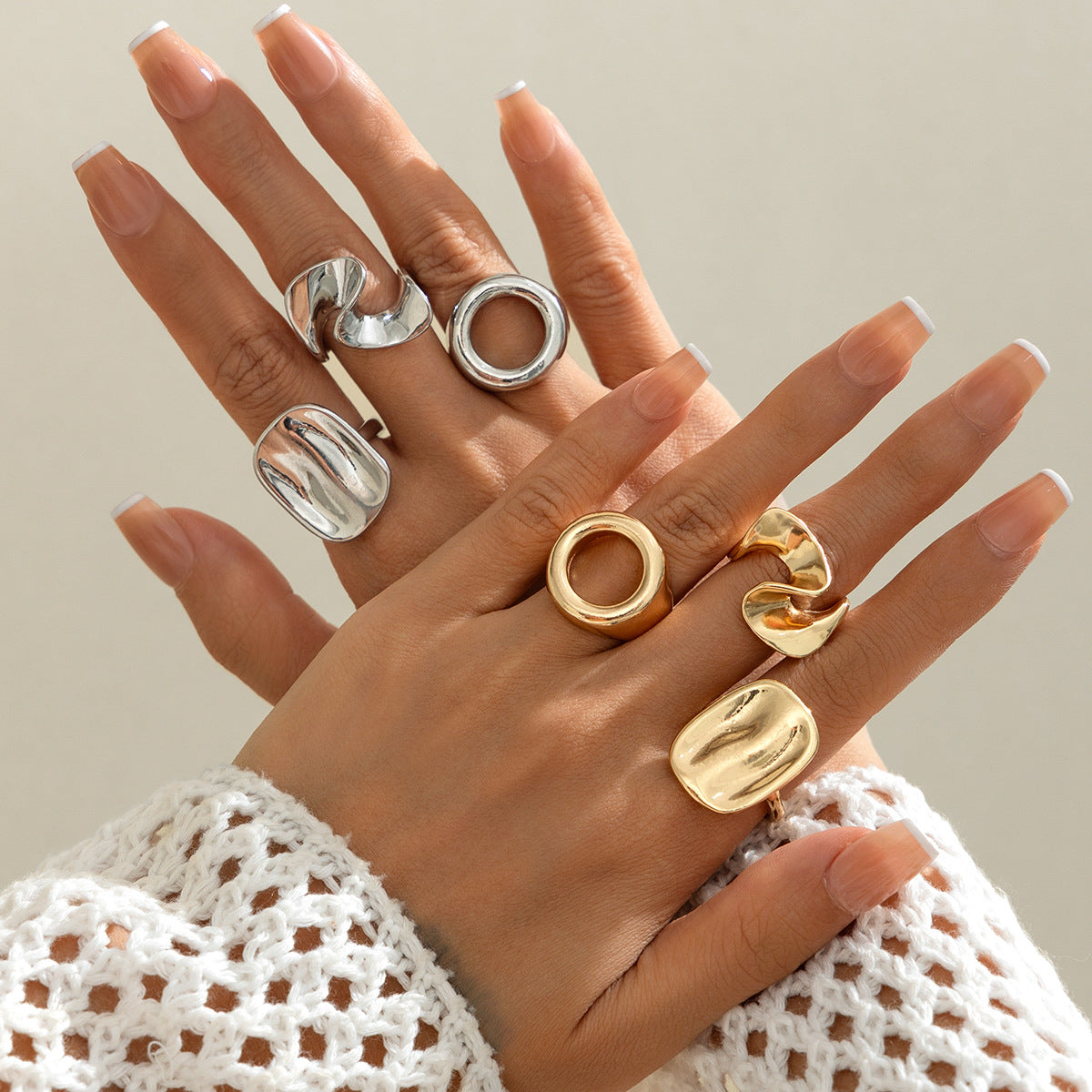 Planderful Vienna Verve Ring Set – Irregular Geometric Design