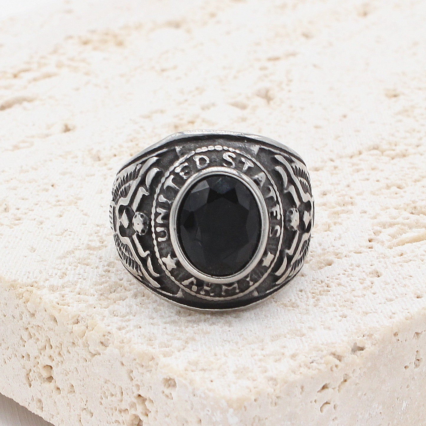 Personalized Retro GI Zircon Ring For Men And Women By Planderful Everyday Genie Protection Statement