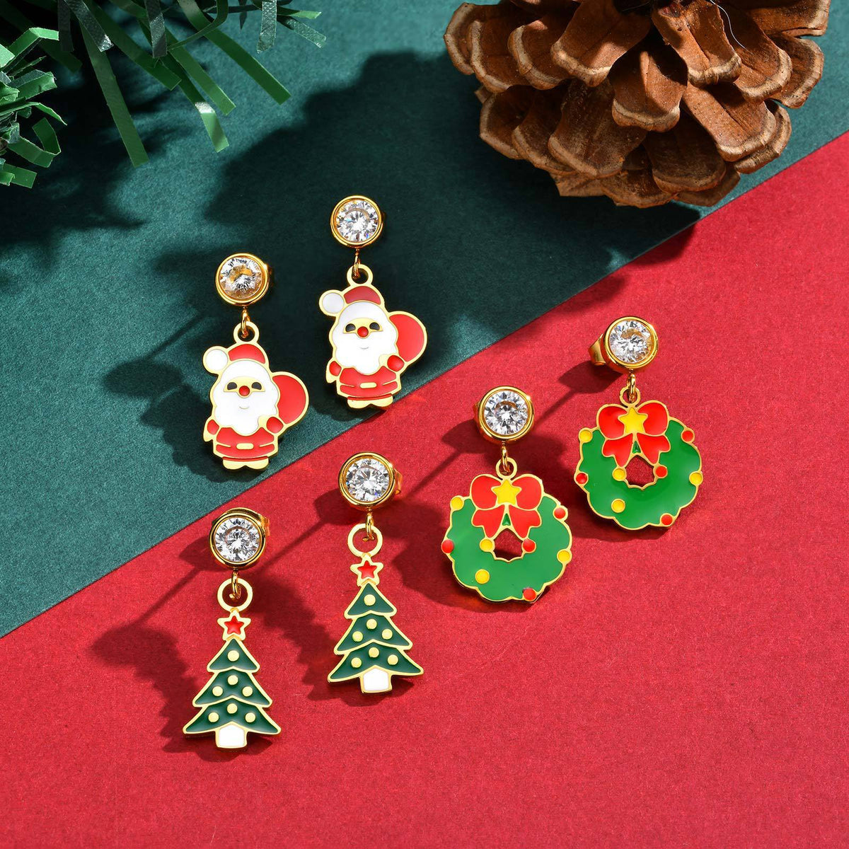 Festive Christmas Jewelry — Earrings or Bracelet