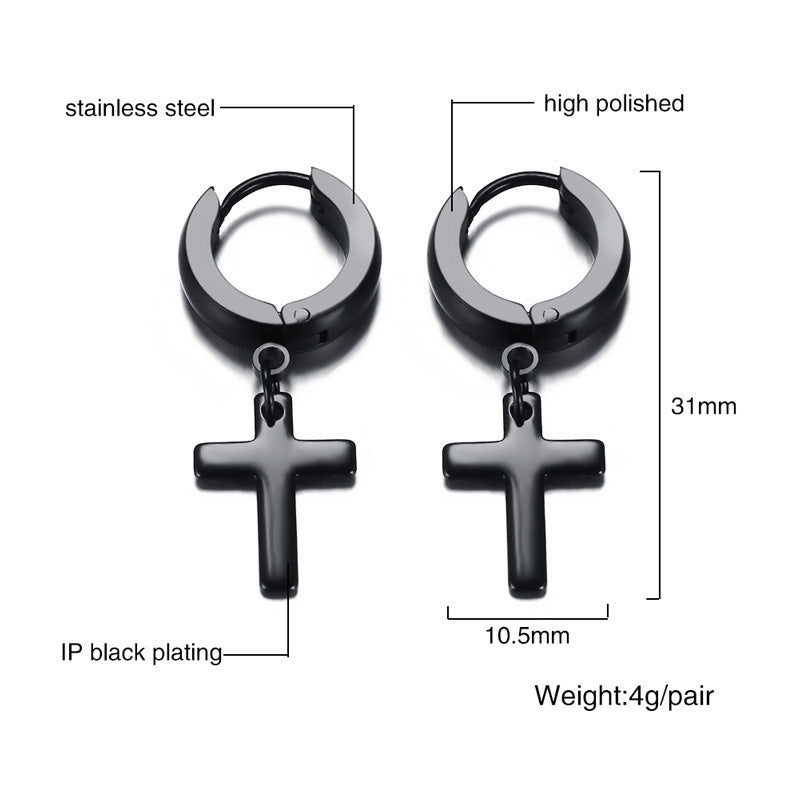 Stainless Steel Cross Earrings