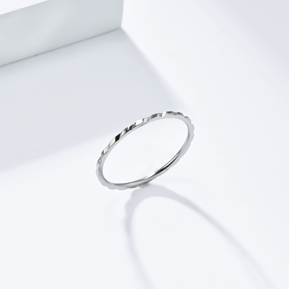 Planderful Titanium Steel Ring For Women 1mm Minimalist Elegant Everyday Jewelry