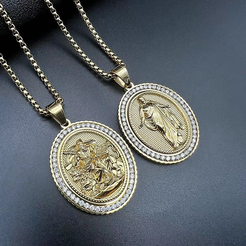 Zircon Necklace - Statement Hip Hop Religious Figure