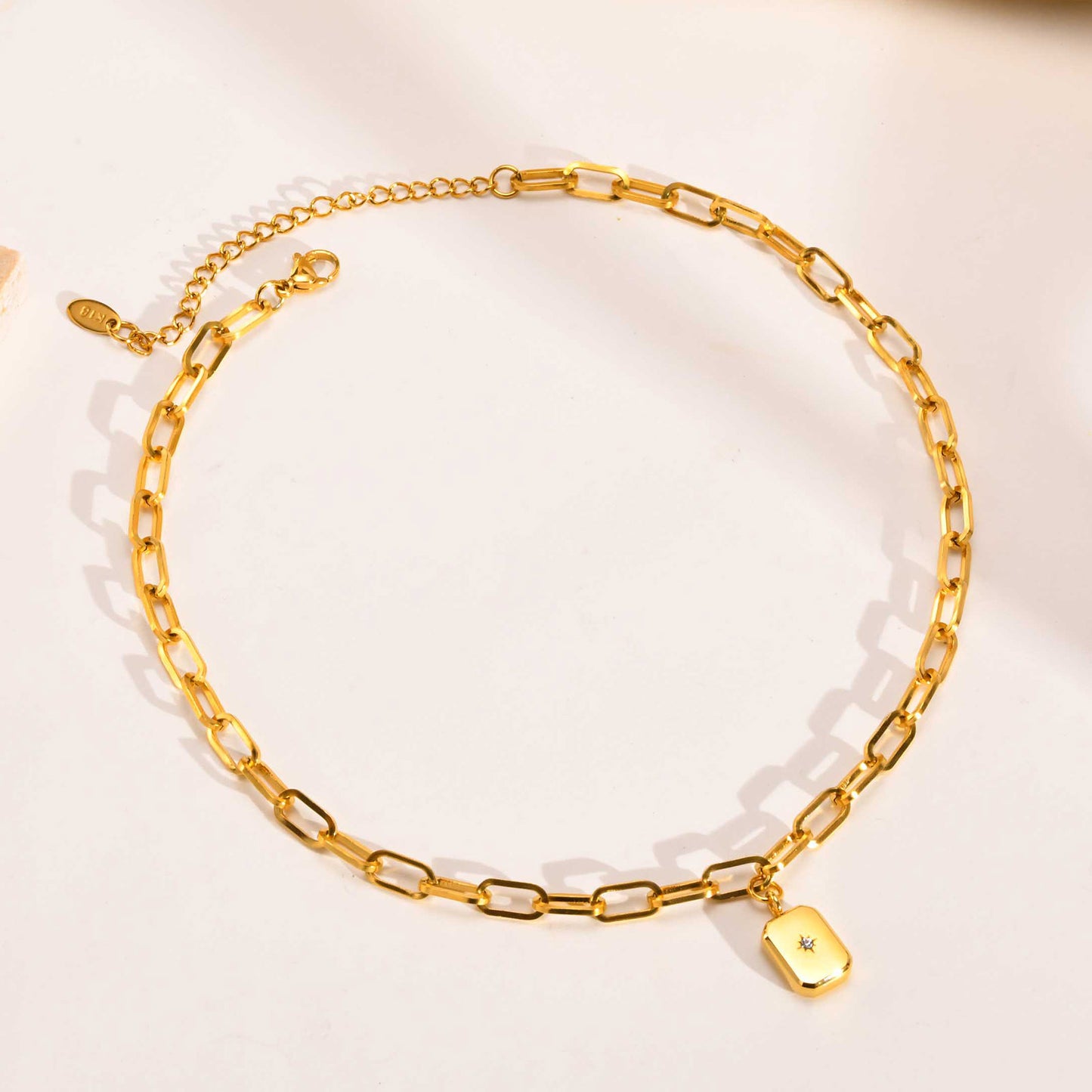 Jewelry Stainless Steel Zircon Octagram Necklace Women's Accessories