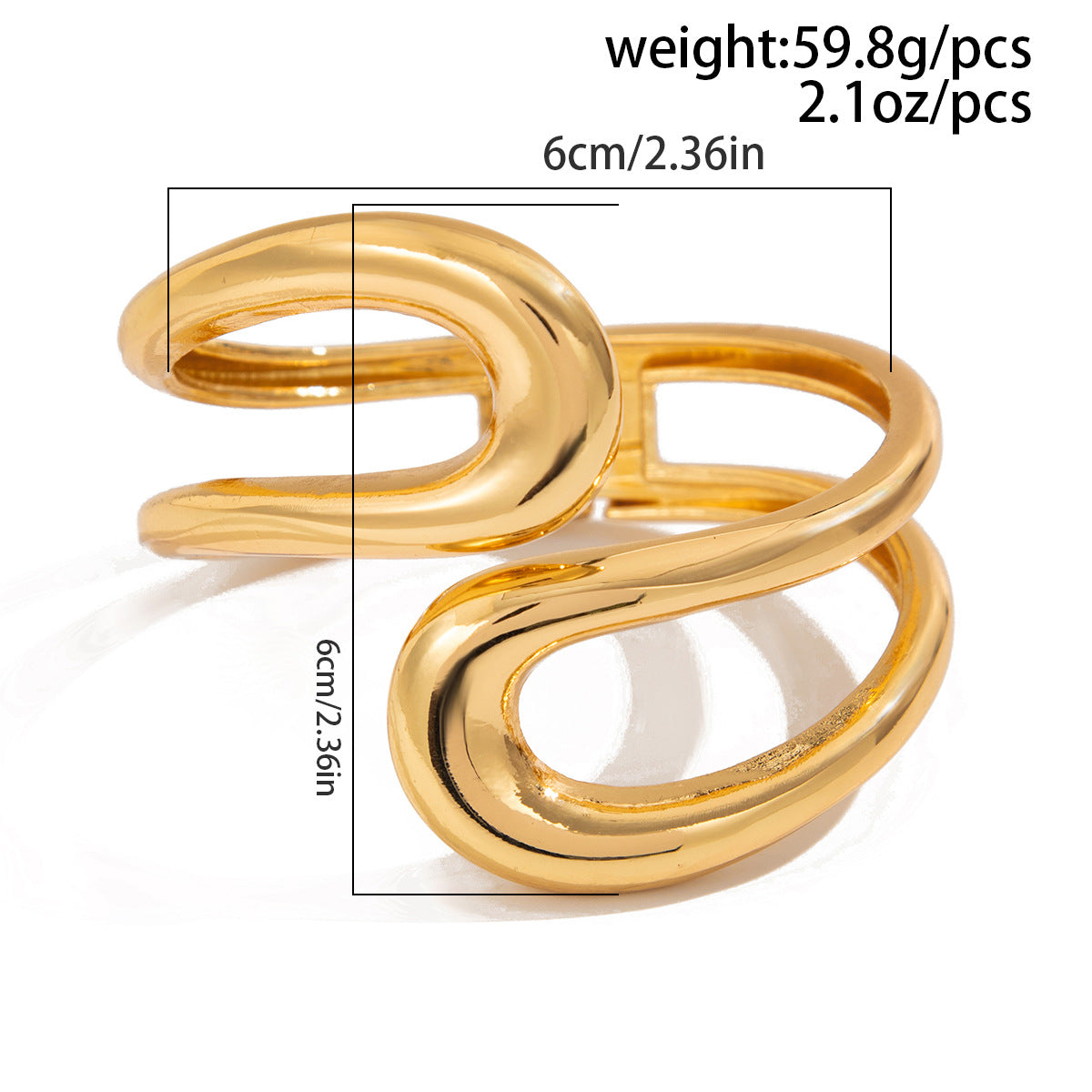 Hot-Selling Hug Open Bracelet Bracelet Alloy Smooth Surface Symmetrical Water Drop Spring