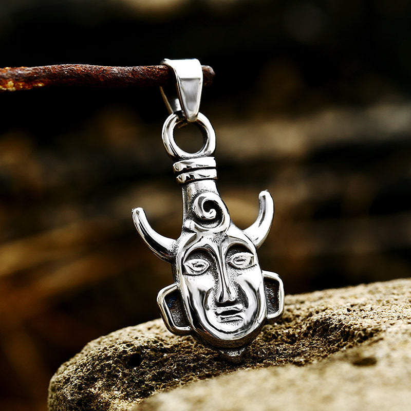 Evil Force Stainless Steel Pendant with Titanium Steel Buddha Statue for Men - Planderful Everyday Genie Collection