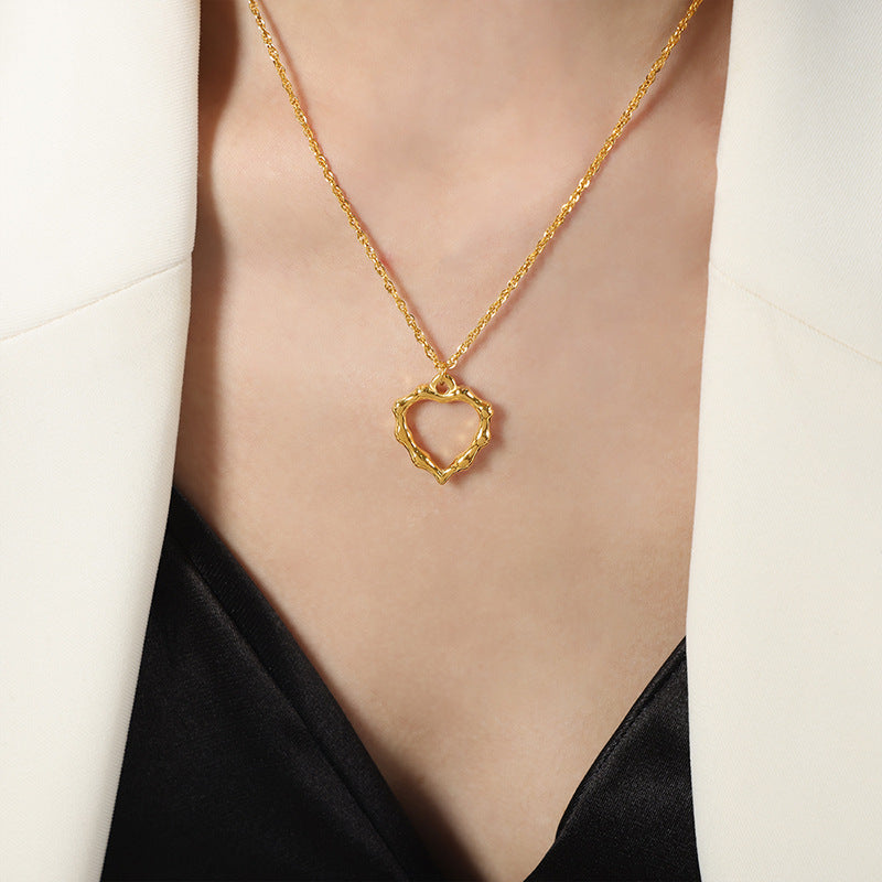 Niche Design Gold-Plated Pendant Necklace with Irregular Charm