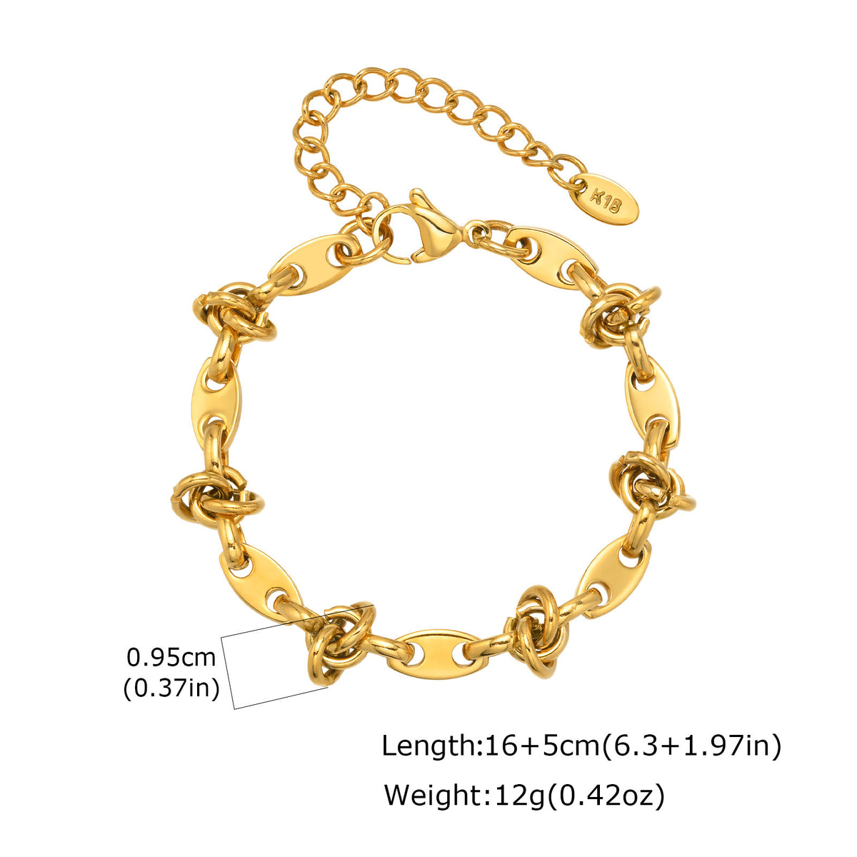 Hollow Knot Stitching Handmade Stainless Steel Bracelet