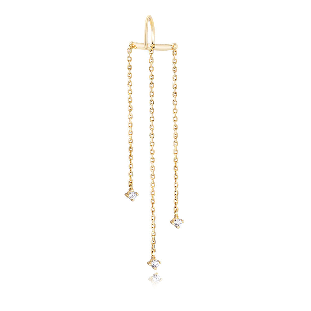 Style Long Earrings S925 Sterling Silver Chain Fringed Earrings High Quality