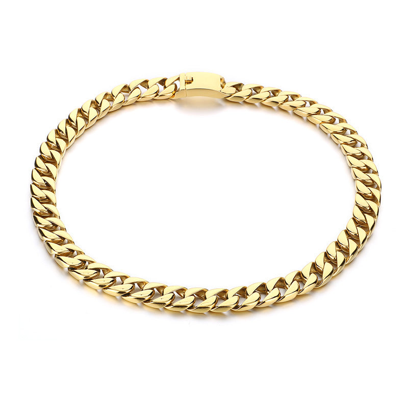 Planderful Cuban Chain Necklace 15mm Stainless Steel Men