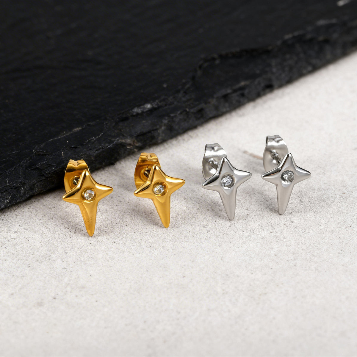 Stainless Steel Zircon Earrings
