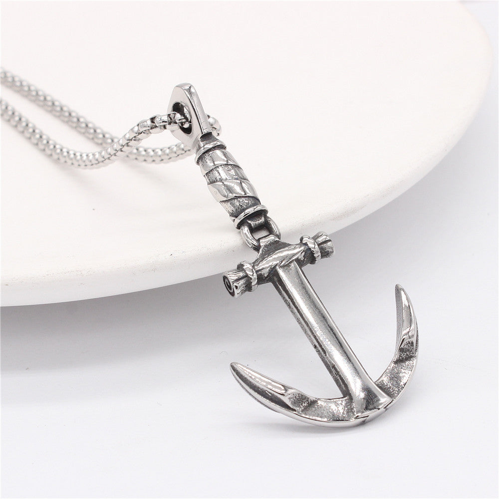 Retro Boat Anchor Pendant Titanium Steel Unisex Jewelry Protective Statement By Planderful Everyday Genie