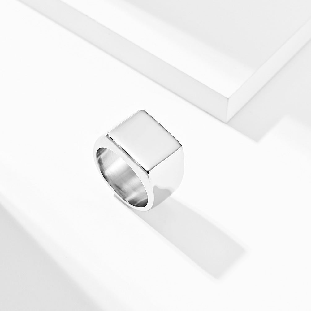 Steel Ring – Statement Geometric Men's Ring