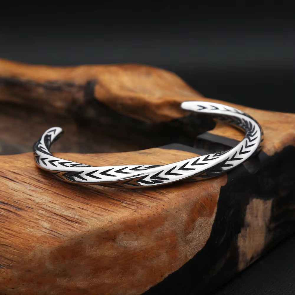 Vintage Open Stainless Steel Men's Bracelet