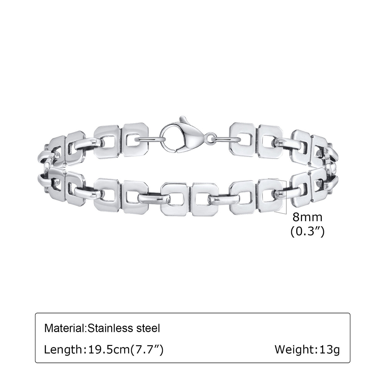 Men's Stainless Steel Infinity Handmade Chain Bracelet