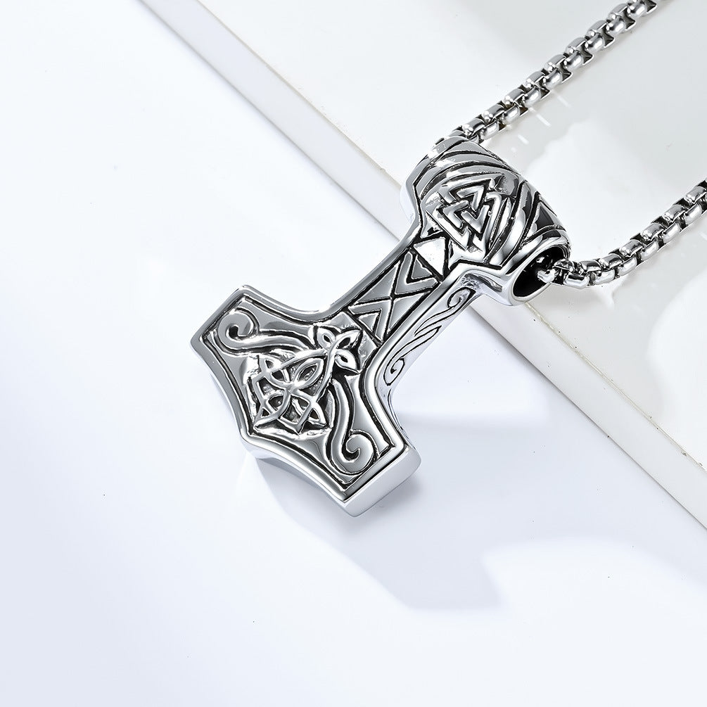 Cross-Border Amazon Nordic Style Viking Thor's Hammer Necklace