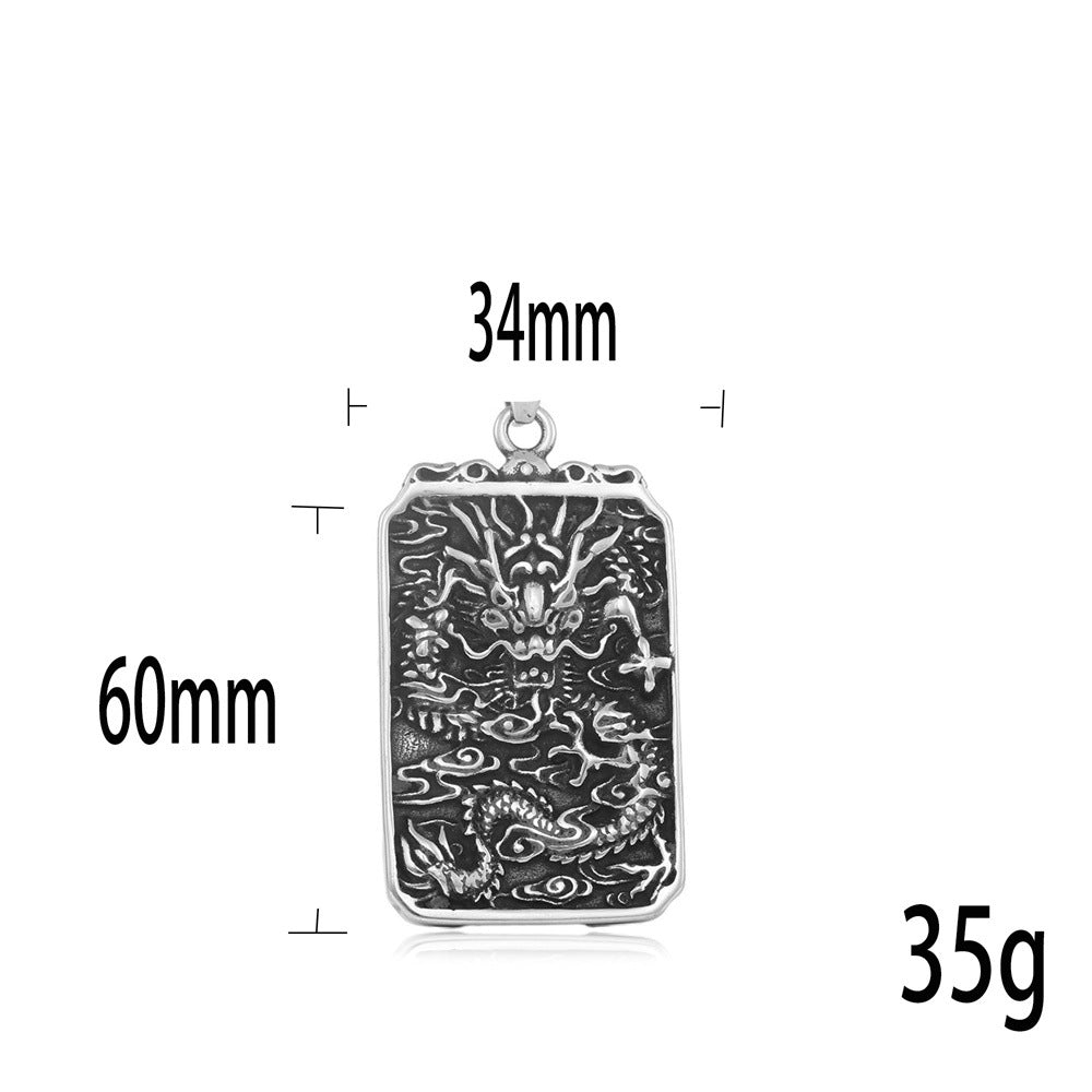 European And American Stainless Steel Dragon Pendant Necklace