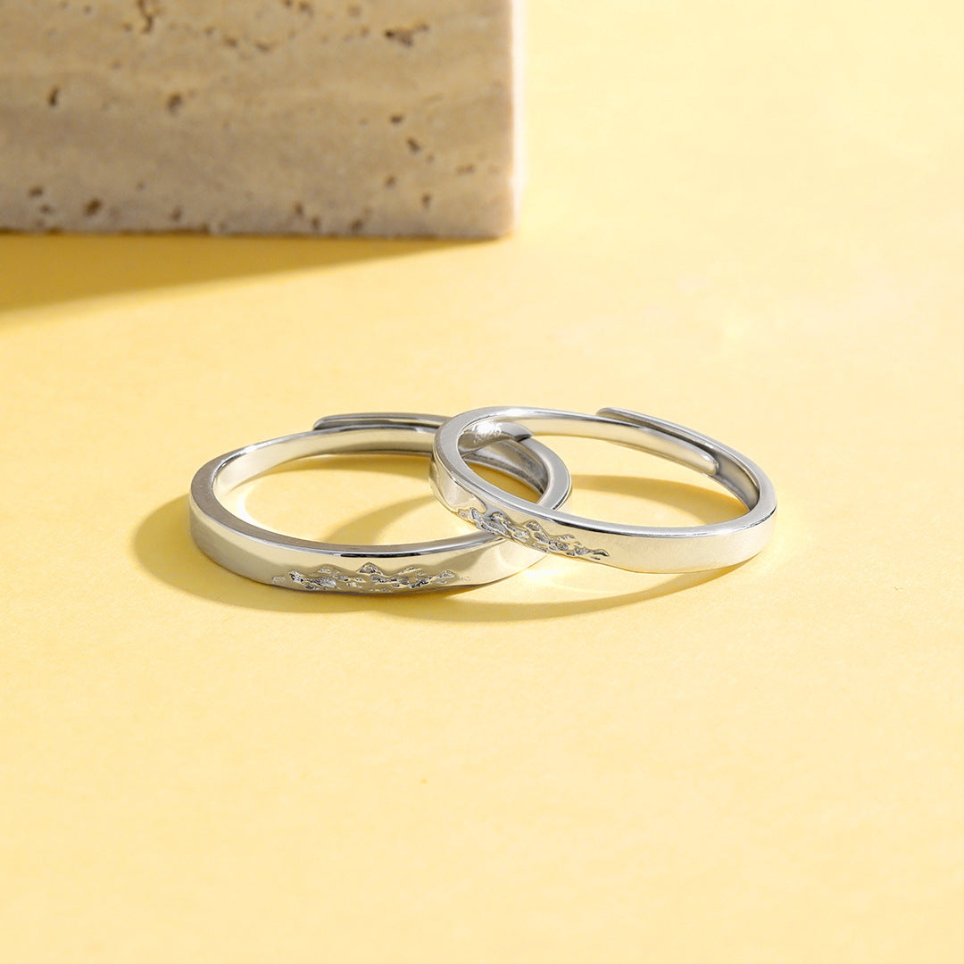 Planderful Everyday Genie – S925 Sterling Silver Alliance Vow Couple Ring for Valentine's Day