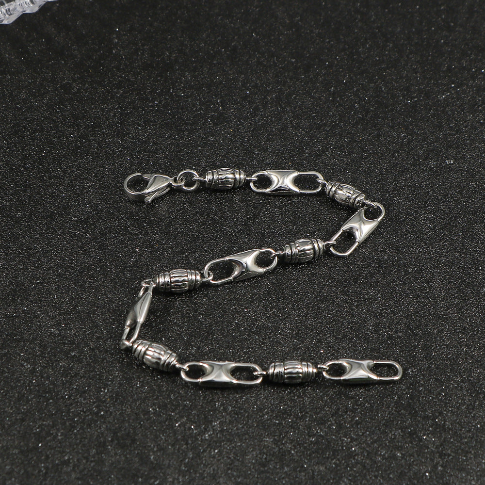 Titanium Steel Couple Bracelet - Minimalist Double Buckle Design Inspired by Japan & Korea