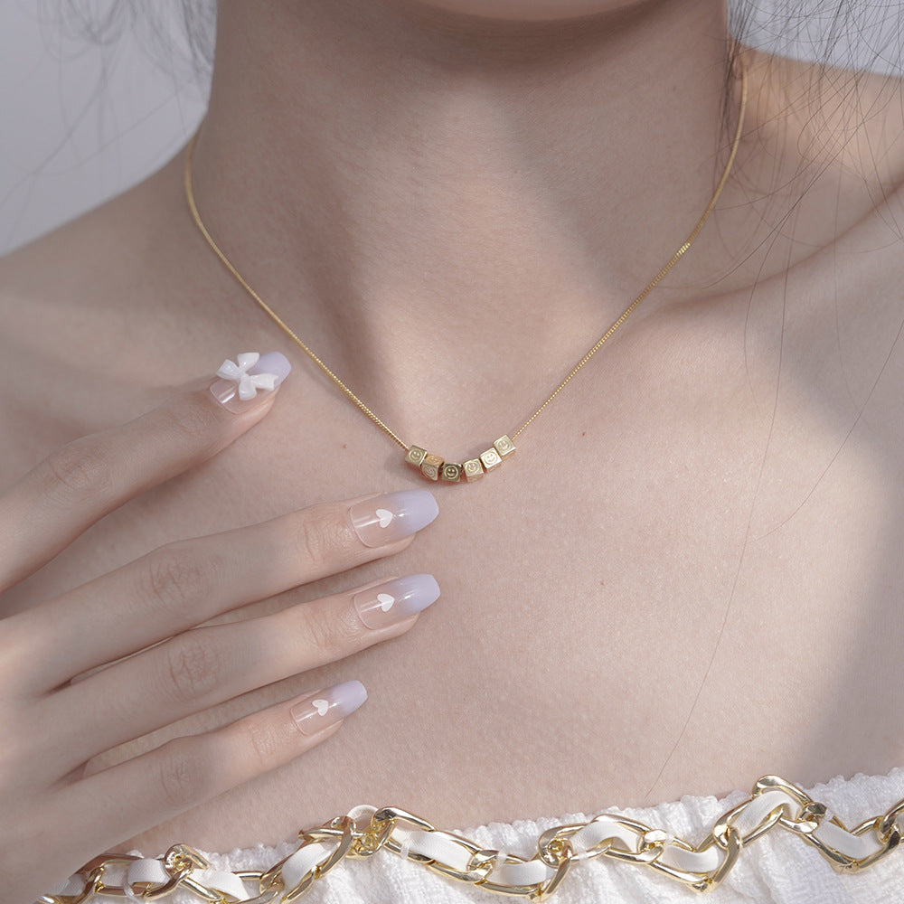 Necklace Wholesale 925 Sterling Silver Square Smiley Face