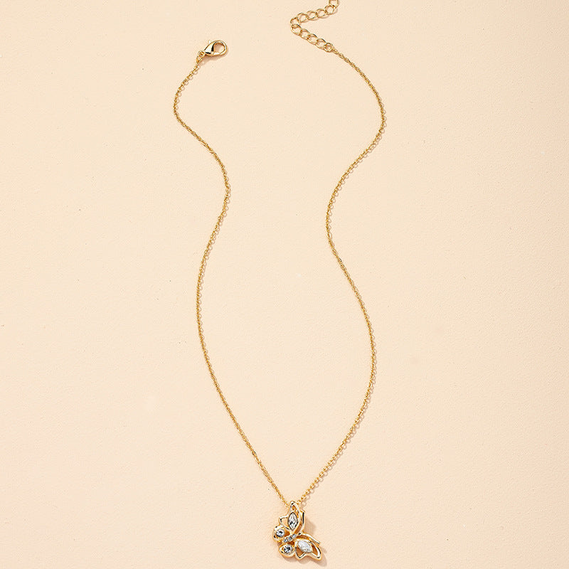 Trendy Accessories Collection: Metal Butterfly Necklace with Retro Flair