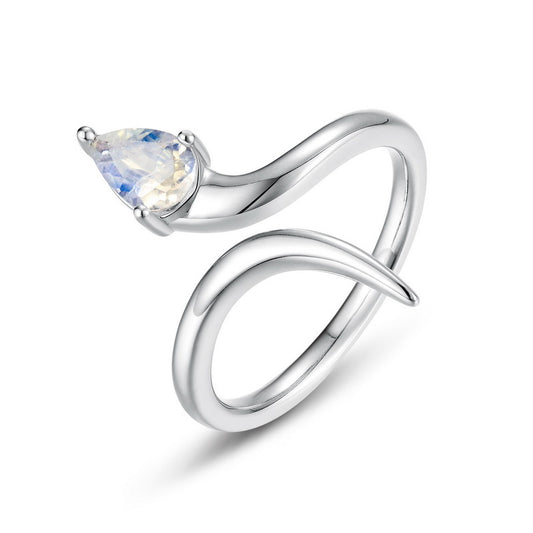 Planderful Everyday Genie Ring – European and American Fashion Serpentine Blue Moonlight Silver Ring