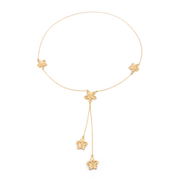 Metal Flower Tassel Y-Necklace
