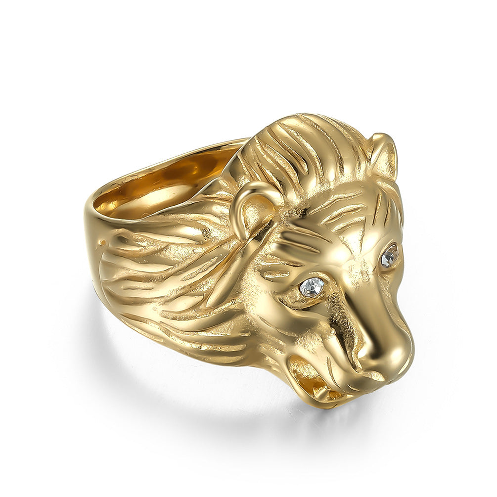 Stainless Steel Men's Lion Head Men's Ring