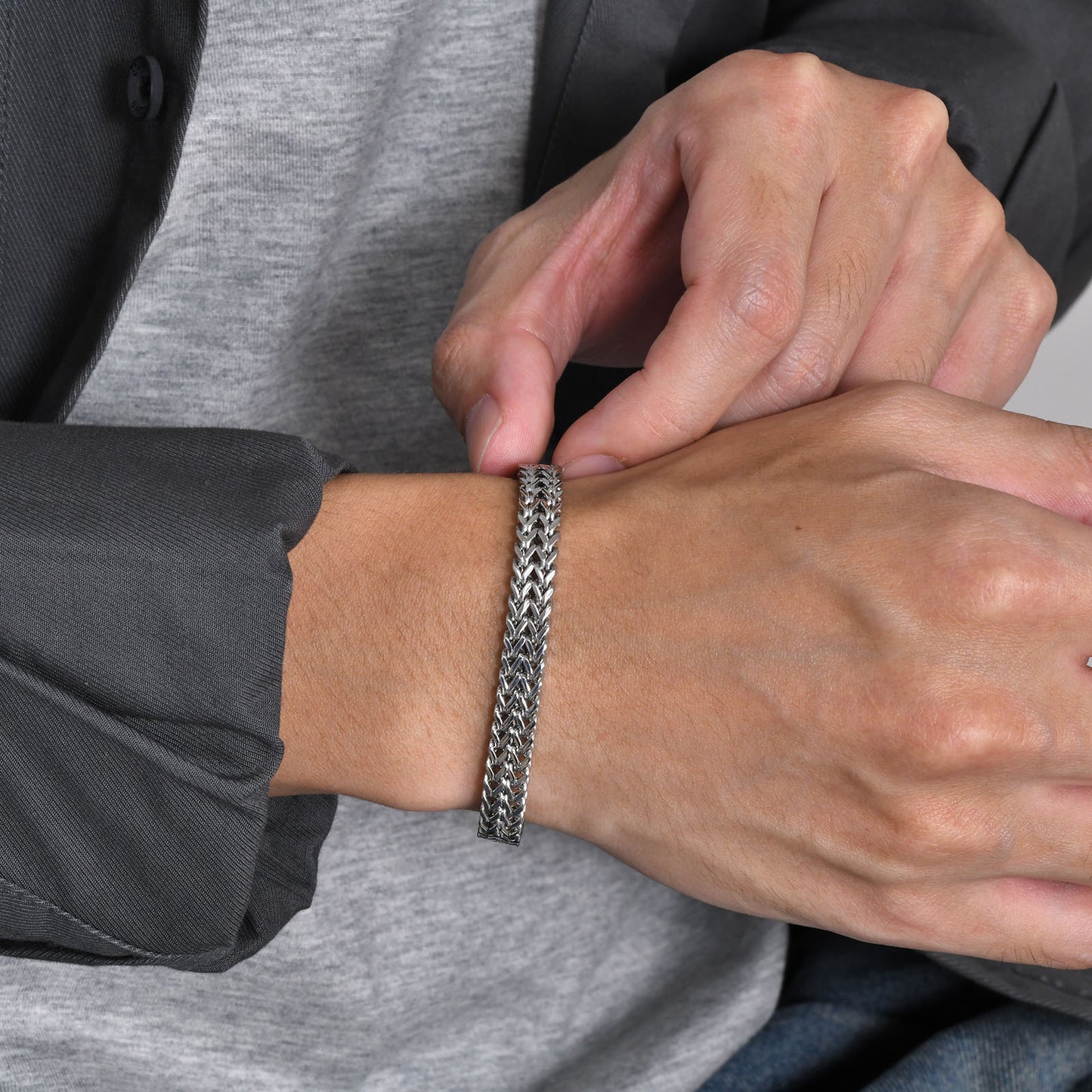 Planderful Stainless Steel Magnetic Buckle Bracelet For Men