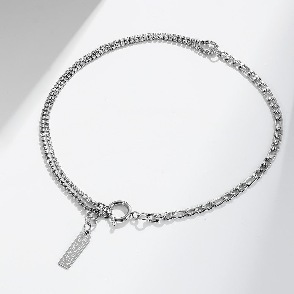 INS Cold Wind Zircon Chain Splicing Neck Chain Necklace