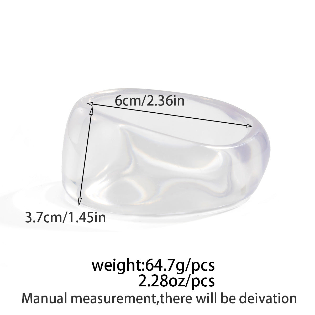 Transparent Irregular Section Bracelet Glossy Stacked Bracelet