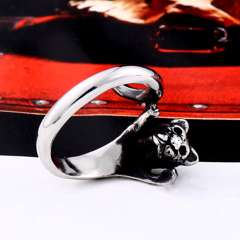 Personalized Titanium Steel Animal Ring - Unisex Trendy Accessory for Modern Fashionistas