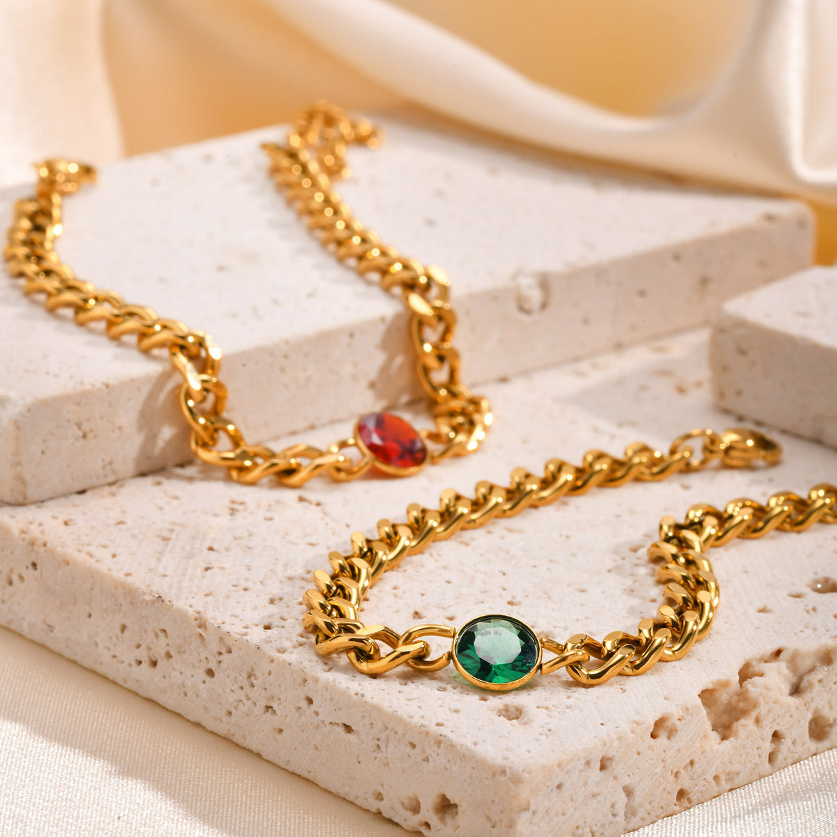 Zircon Cuban Chain Stainless Steel Bracelet