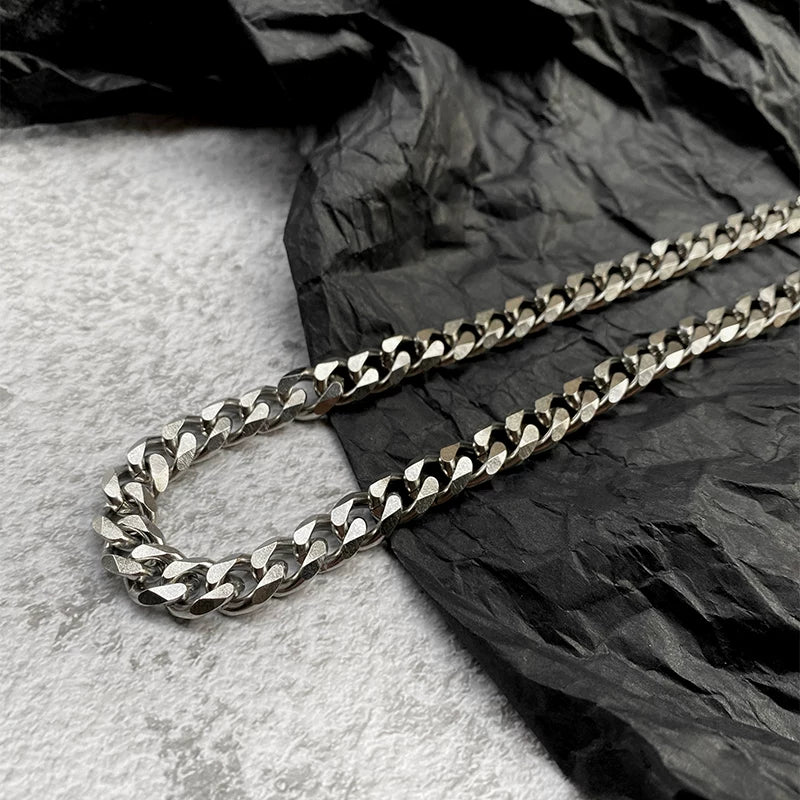 Planderful Jewelry Cuban Chain Necklace Stainless Steel For Men And Women Luxury Style