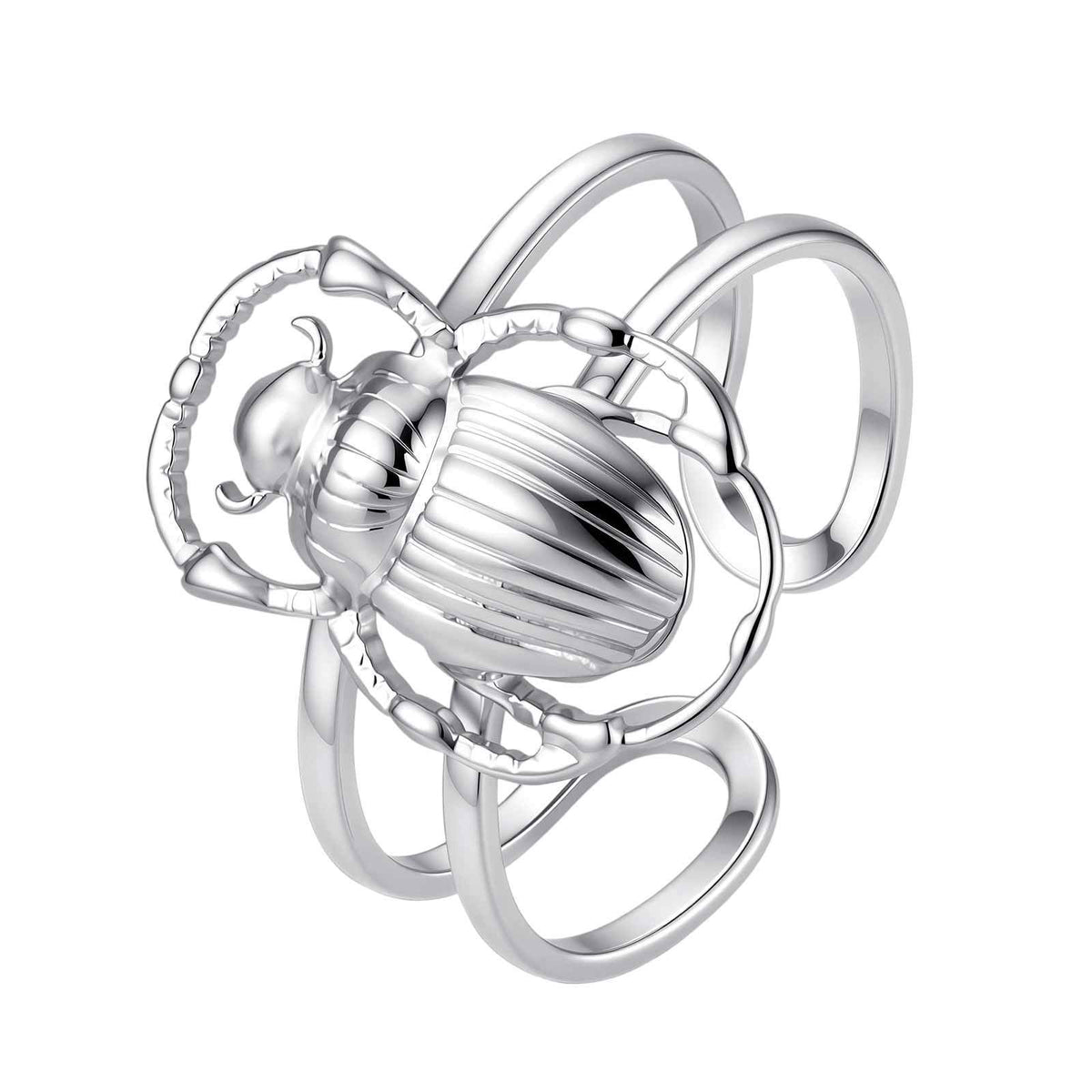 Affordable Stainless Steel Scarab Open Cool Neutral Wind Ring