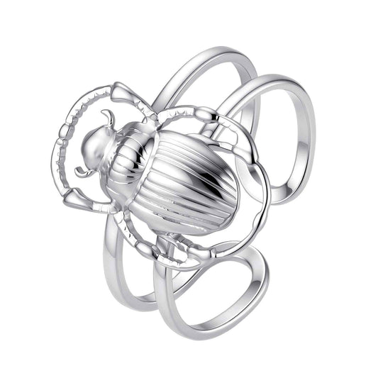 Affordable Stainless Steel Scarab Open Cool Neutral Wind Ring