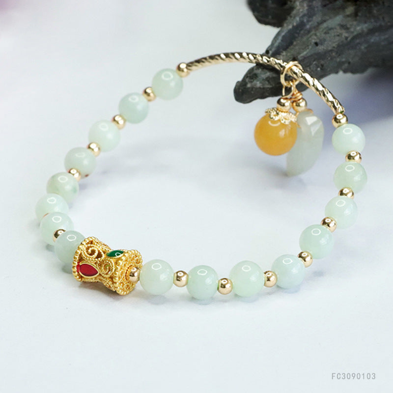 Jadeite Leaf Bracelet
